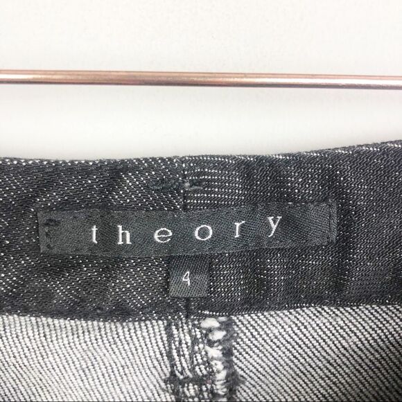 THEORY | Lace Up Bootcut Black Denim Jeans Tie Low Rise Women’s Size 4 - Picture 6 of 9